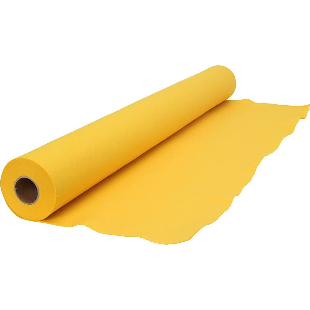 Hobbyfilt, B: 90 cm, tykkelse 1,5-2 mm, gul, 5 m/ 1 rl.