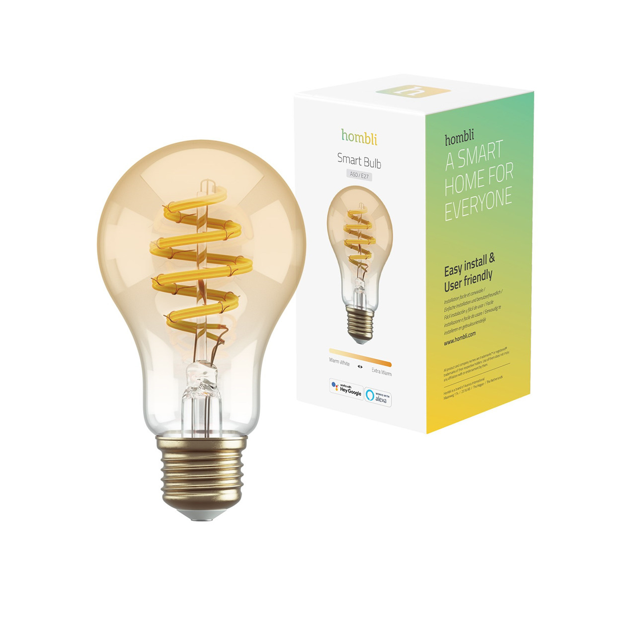 Smart pære Hombli Smart Bulb A60 CCT Filament (E27), Amber