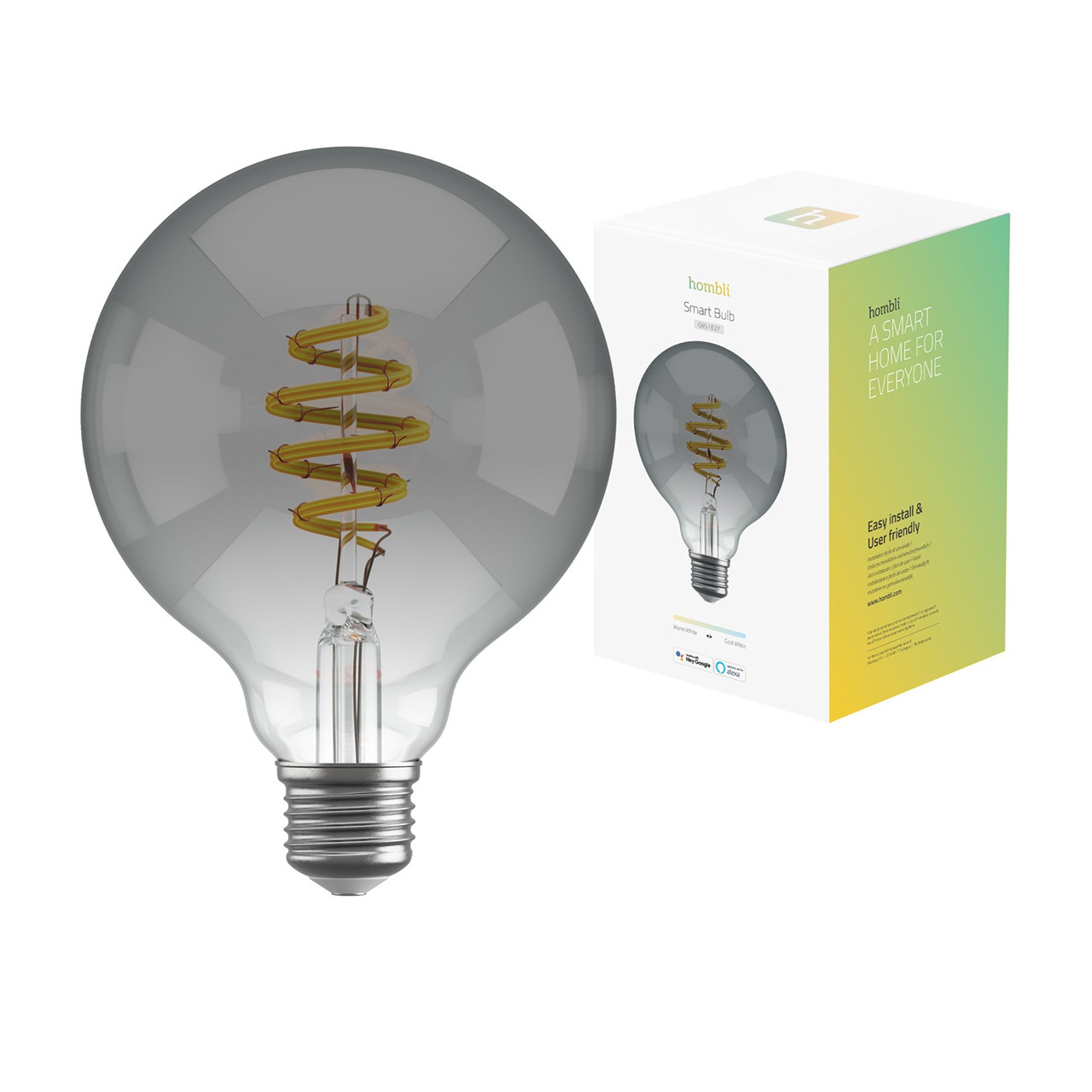 10 stk. Smart pære Hombli Smart Bulb G95 CCT Filament (E27), Smokey - Køb minimum 10 stk.