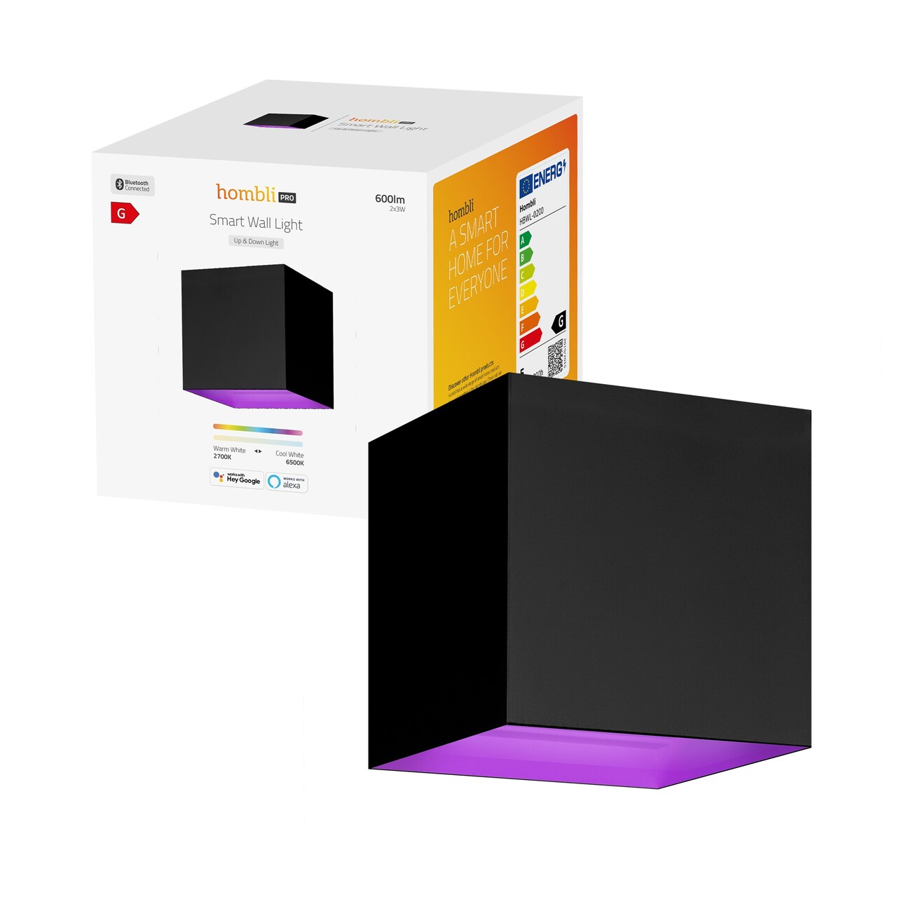 Udendørs væglampe Hombli Smart V2 Black