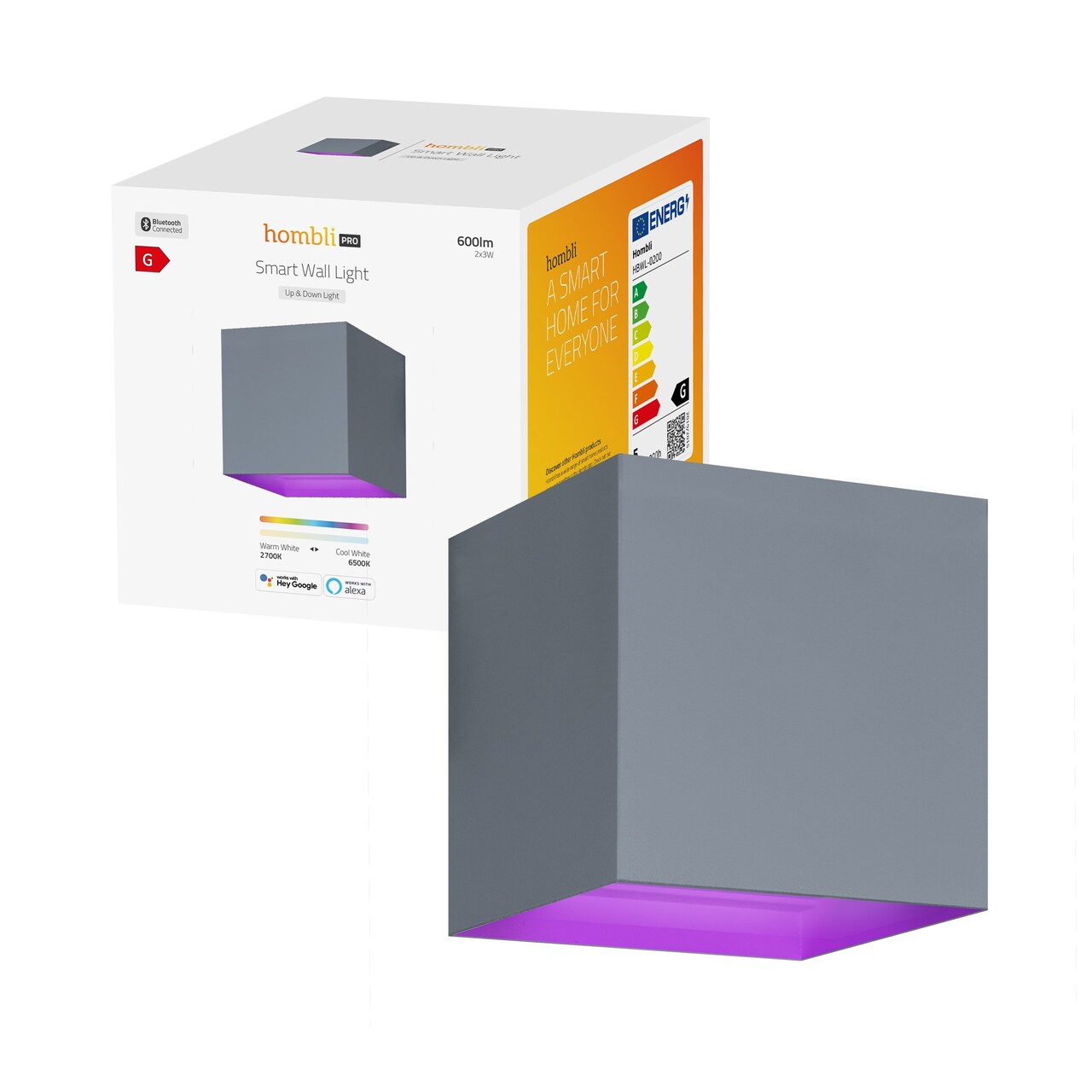 Udendørs væglampe Hombli Smart V2 Grey