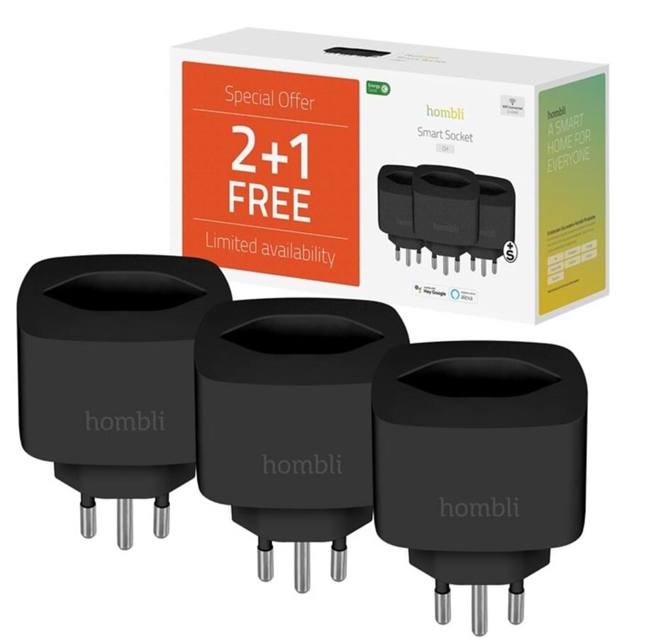 Smart plug - Hombli Promo Pack 2+1 - WiFi - Sort