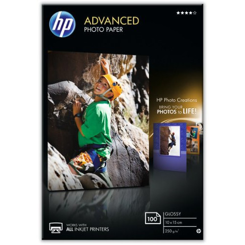 Fotopapir - HP Advanced Glossy - 10 x 15 cm - 250 g/m² - 100 ark