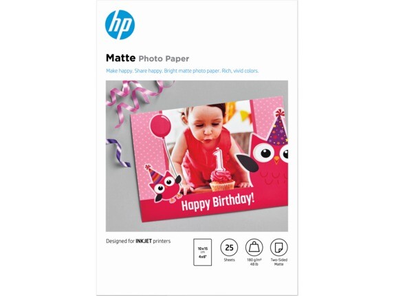 HP 10x15 Photo paper mat 180g, 25 sheets