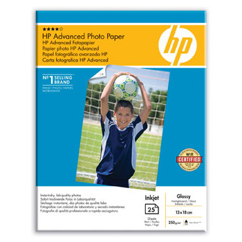 Fotopapir 13x18 cm HP Advanced Glossy 250 gram - 25 ark