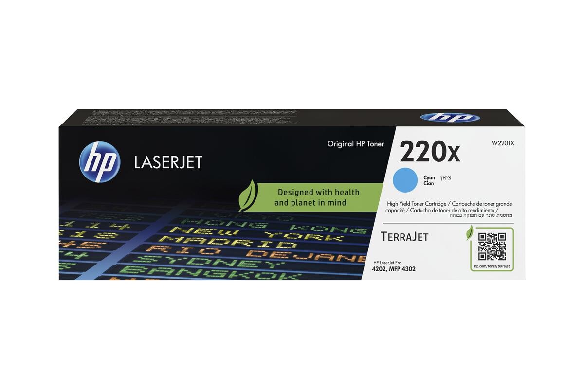 HP 220X, Lasertoner, Cyan, 5.500 sider