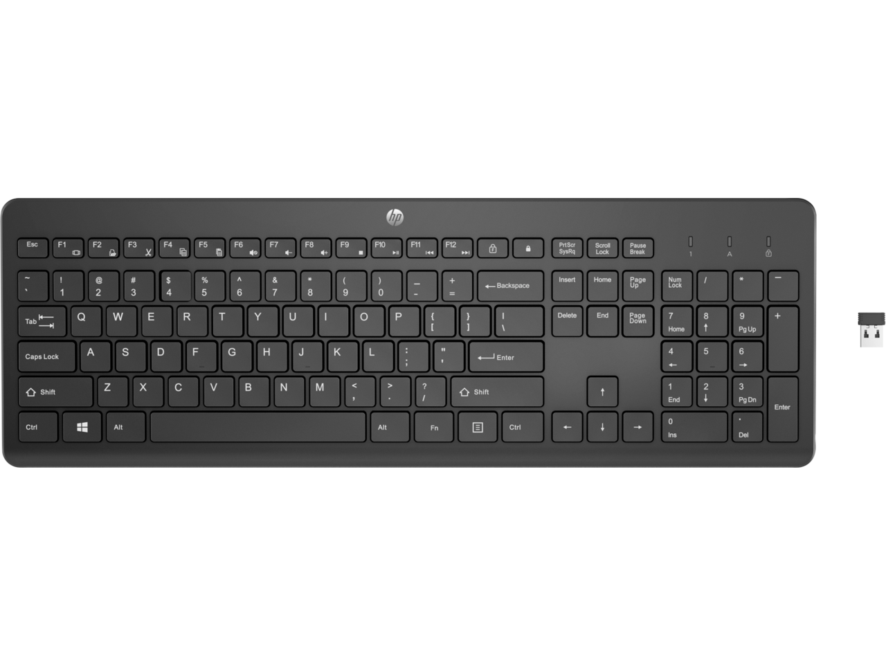 Trådløst Tastatur - HP 230 Wireless Keyboard - Sort - Nordic layout