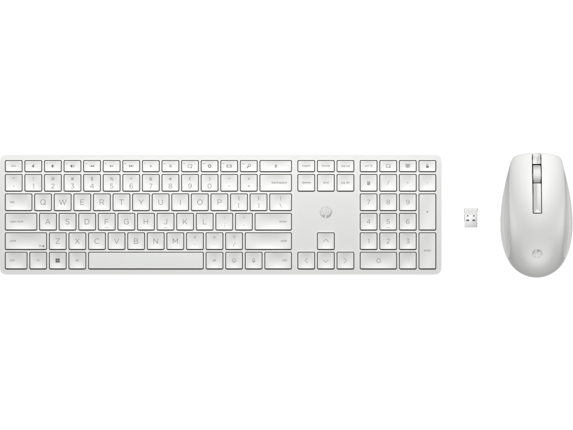 Trådløst Tastatur og Mus - HP 650 - Hvid