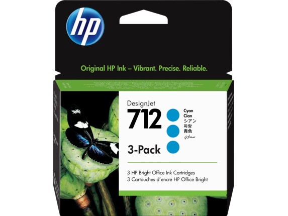 HP 712 29ml Cyan DesignJet Ink Cartridge (3)