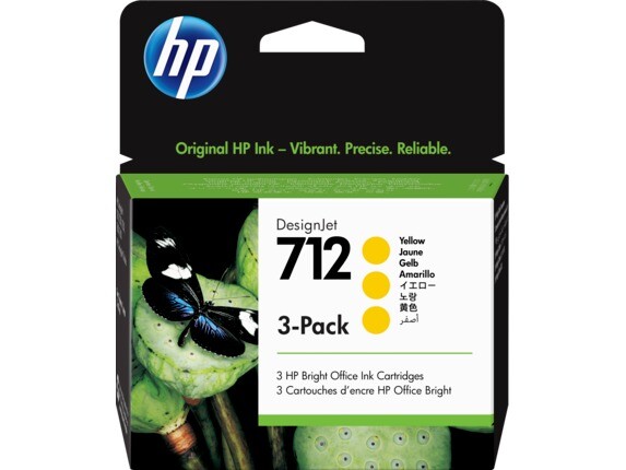 HP 712 29ml Yellow DesignJet Ink Cartridge (3)