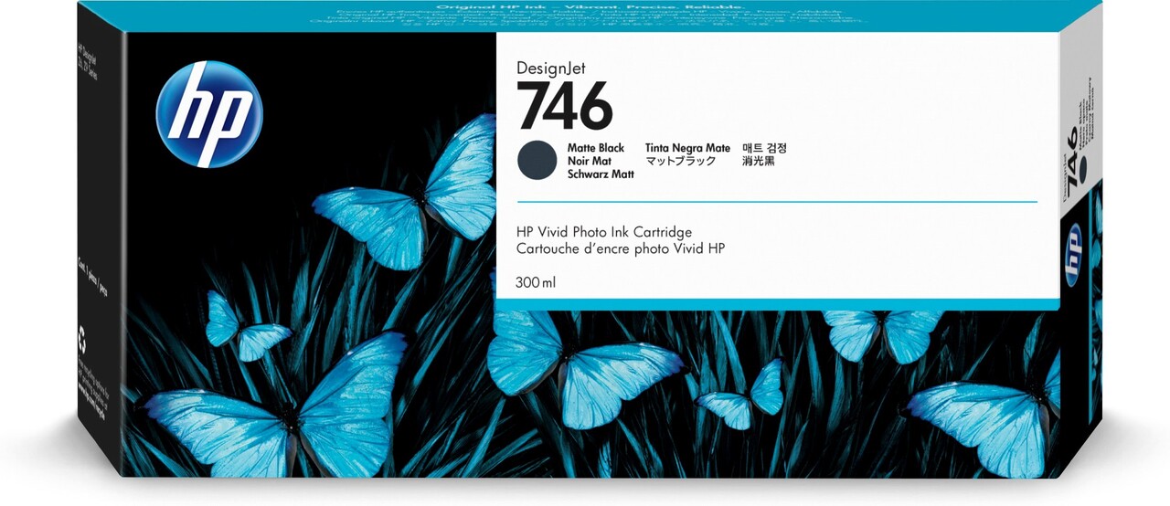 Blækpatron - HP 746 DesignJet - Matsort - 300 ml