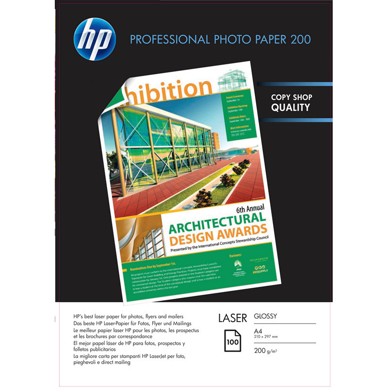 Printerpapir - HP A4 Laser Professional Business Glossy - 200 g/m² - 150 ark