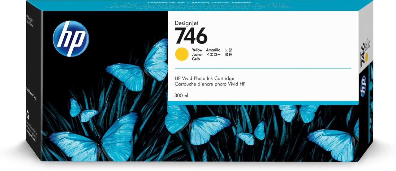 Blækpatron - HP 746 DesignJet - Gul - 300 ml