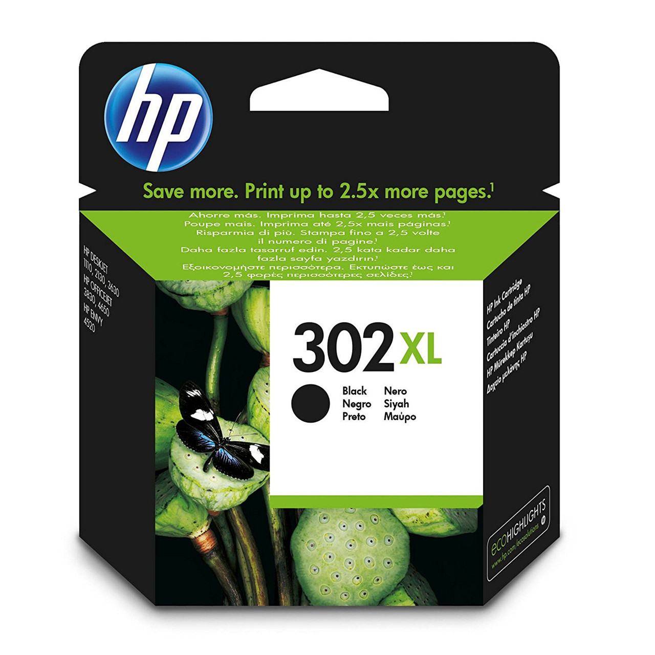 HP 302 XL, Blækpatron, Sort, 480 sider