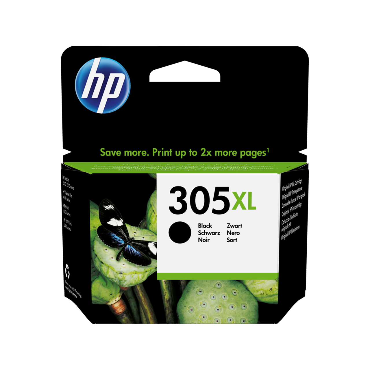 HP 305XL High Yield, Blækpatron, Sort, 240 sider