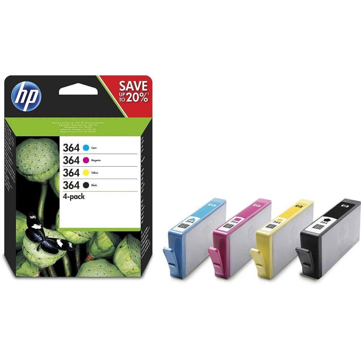 HP 364, Blækpatroner, Sort & Farve, Sampak