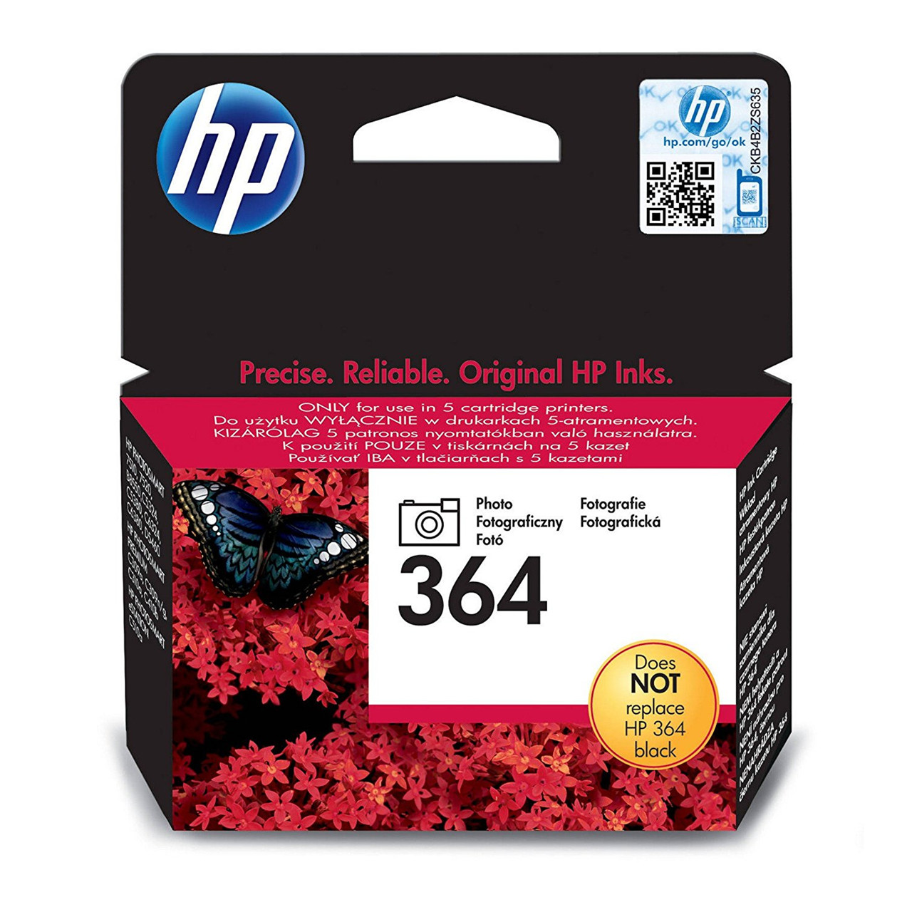 HP 364, Blækpatron, Fotosort, 250 sider