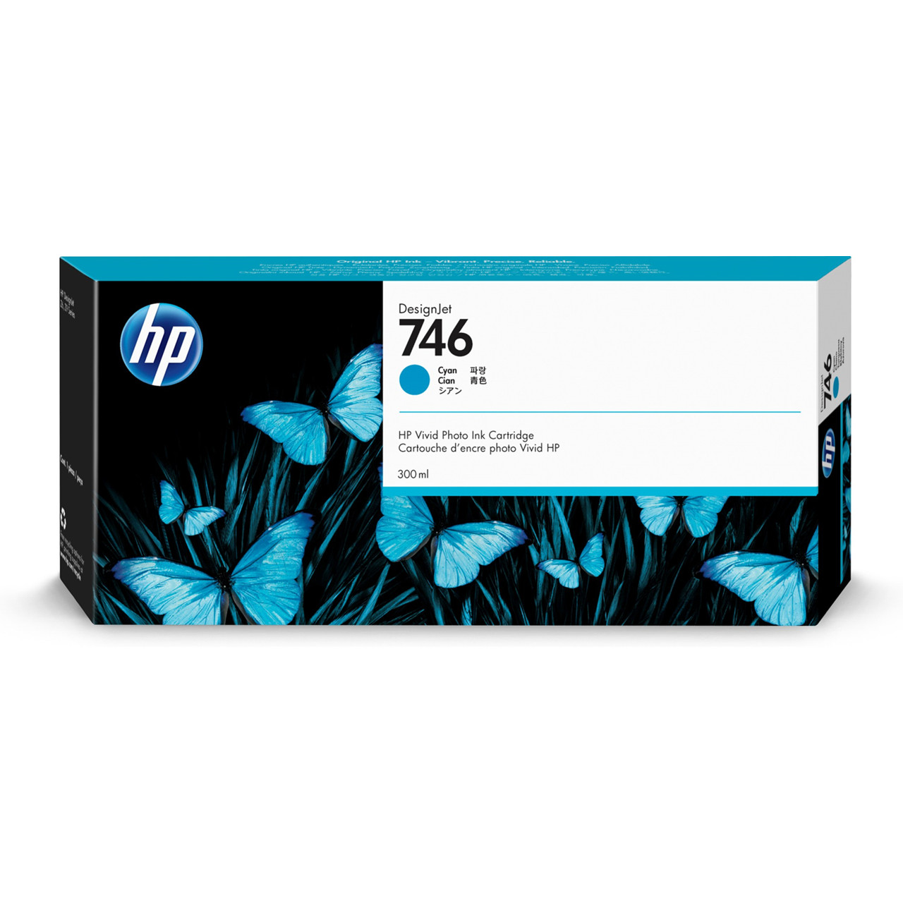 HP 746, Blækpatron, Cyan, 300 ml
