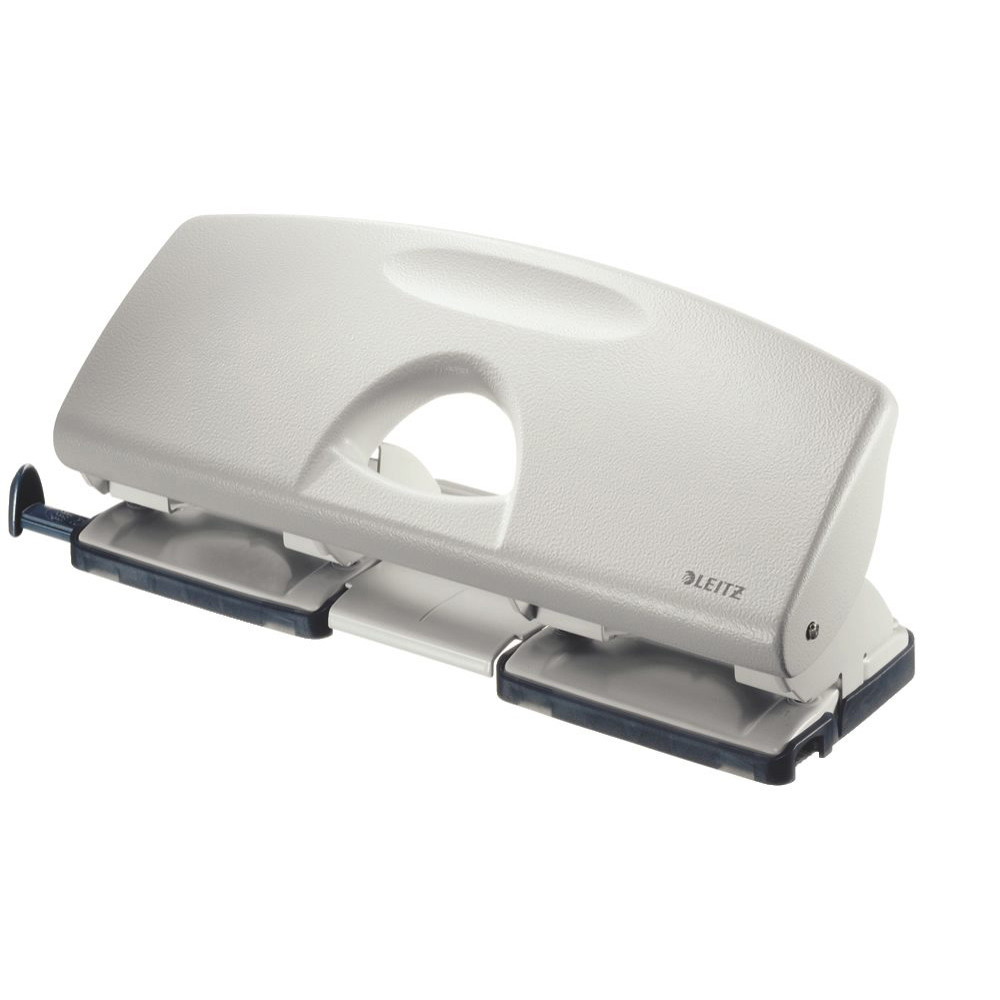 Hulmaskine Leitz hvid 4 huls - med skinne til 25 ark 5012