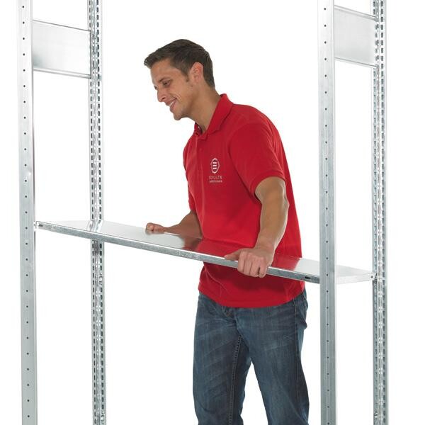 Hylde - Boltless - 750 x 400 mm - 250 kg - Med hyldekroge