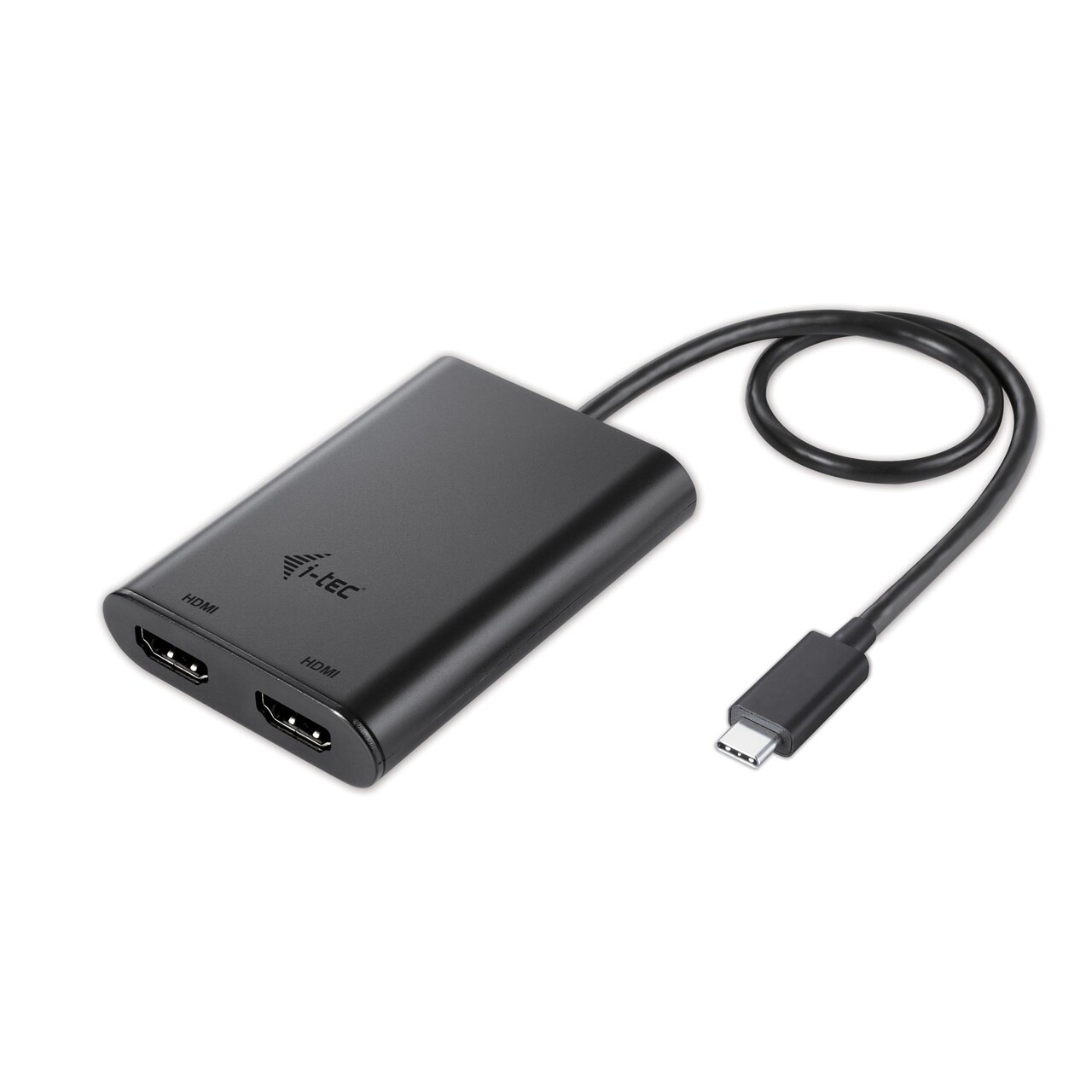 USB-C hub, i-tec, dual HDMI adapter up to 2x4K/30Hz, sort