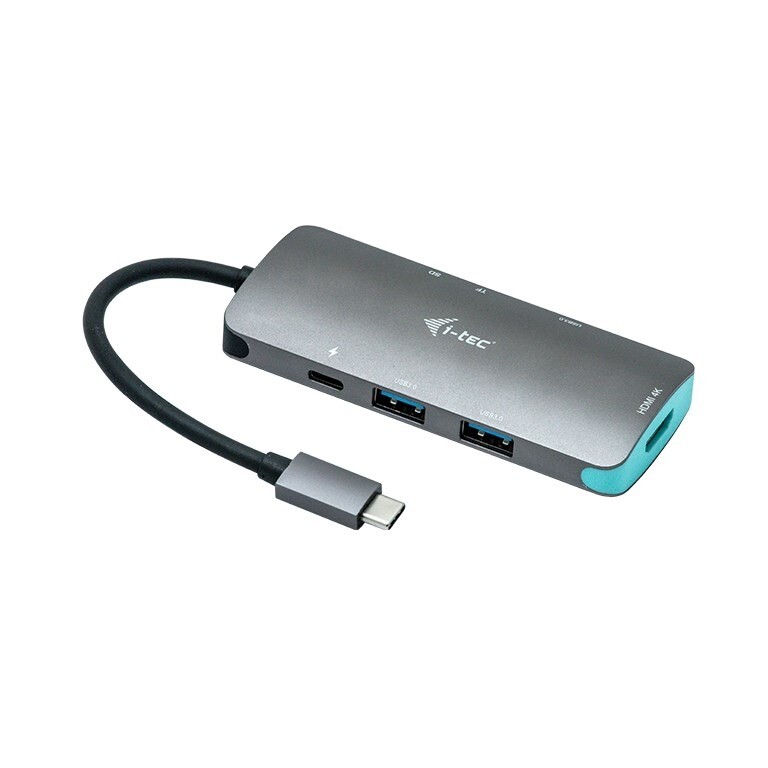 Dockingstation, i-tec, USB-C trav dock HDMI 3xUSB-A 1xUSB-C PD 100W SD, grå