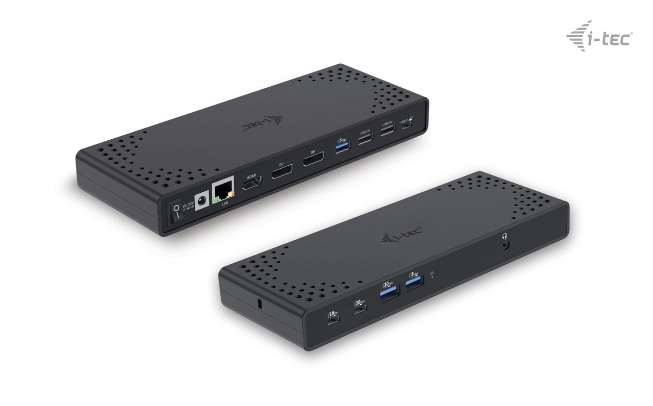 Dockingstation, i-tec, USB-C Triple Display Docking Station Gen 2 + Power Delivery, sort