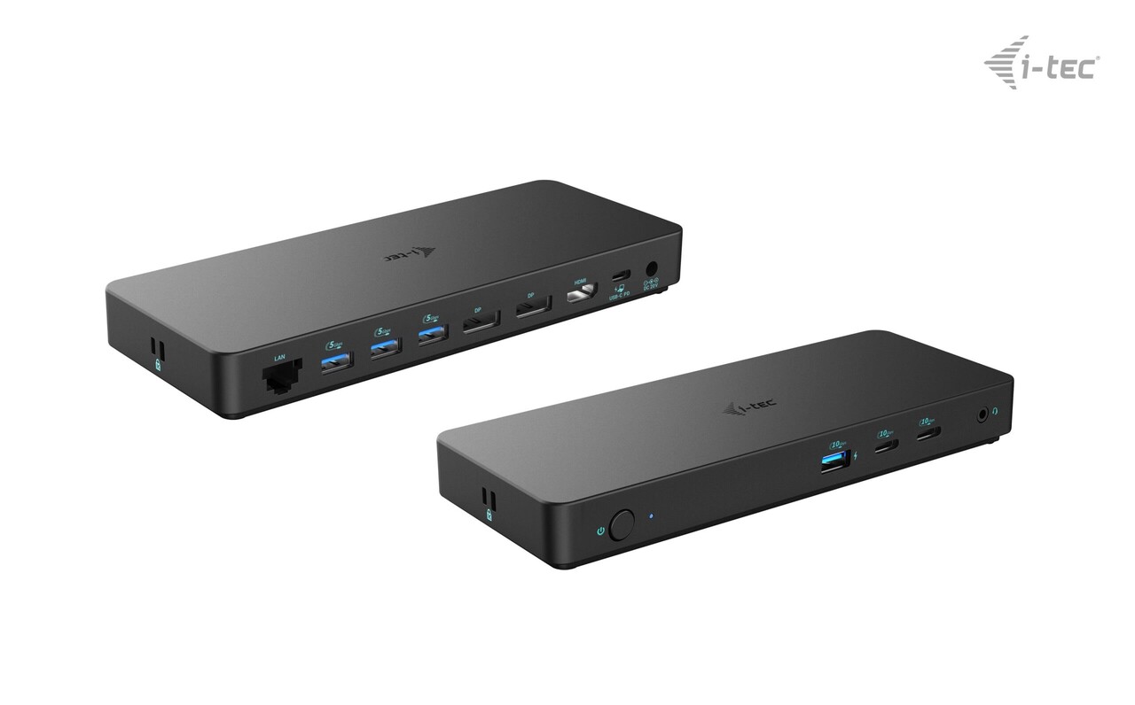 Dockingstation, i-tec, USB-C triple dock 2xDP 1xHDMI 4xUSB-A 2xUSB-C GLAN 100W PD, sort