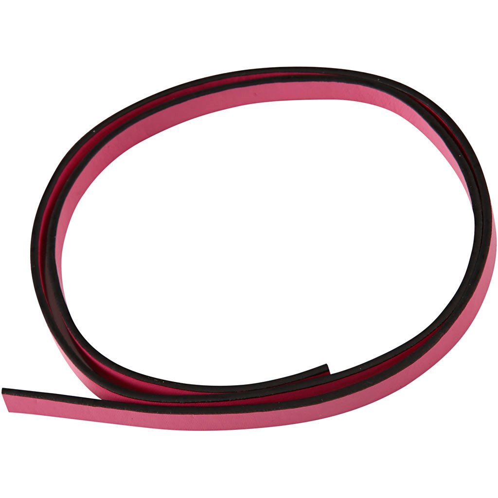 Læderbånd imiteret B: 10 mm tykkelse 3 mm pink 1m