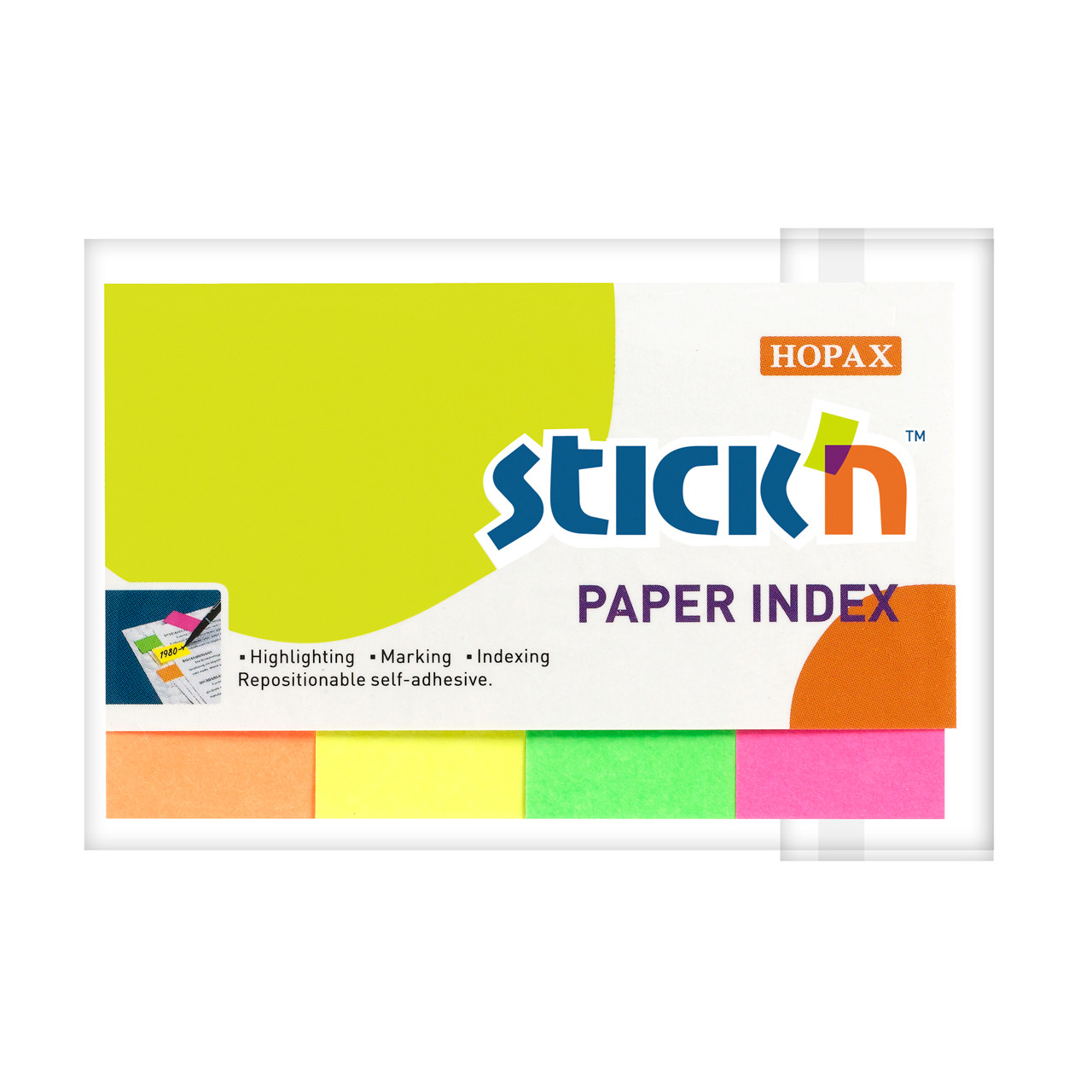 Indexfaner Stick'N Papir neon 4x100stk