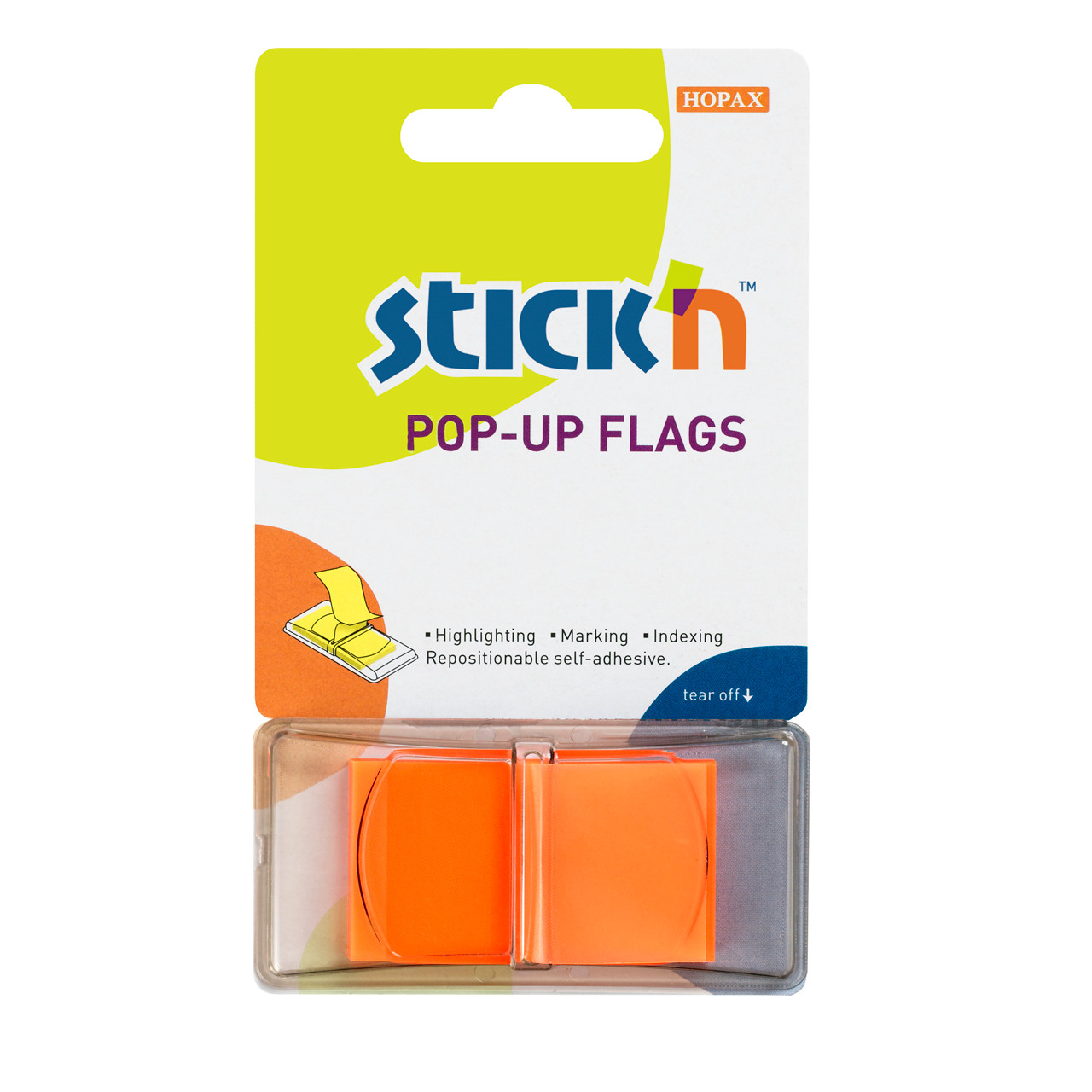 Indexfaner Stick'N Pop Up orange 45x25mm 50stk