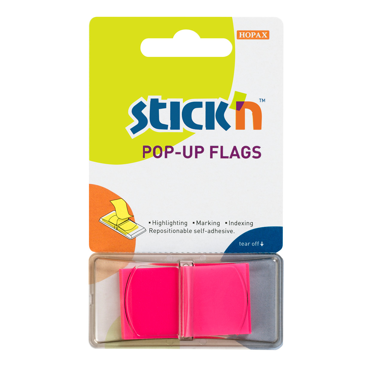 Indexfaner Stick'N Pop Up rød 45x25mm 50stk
