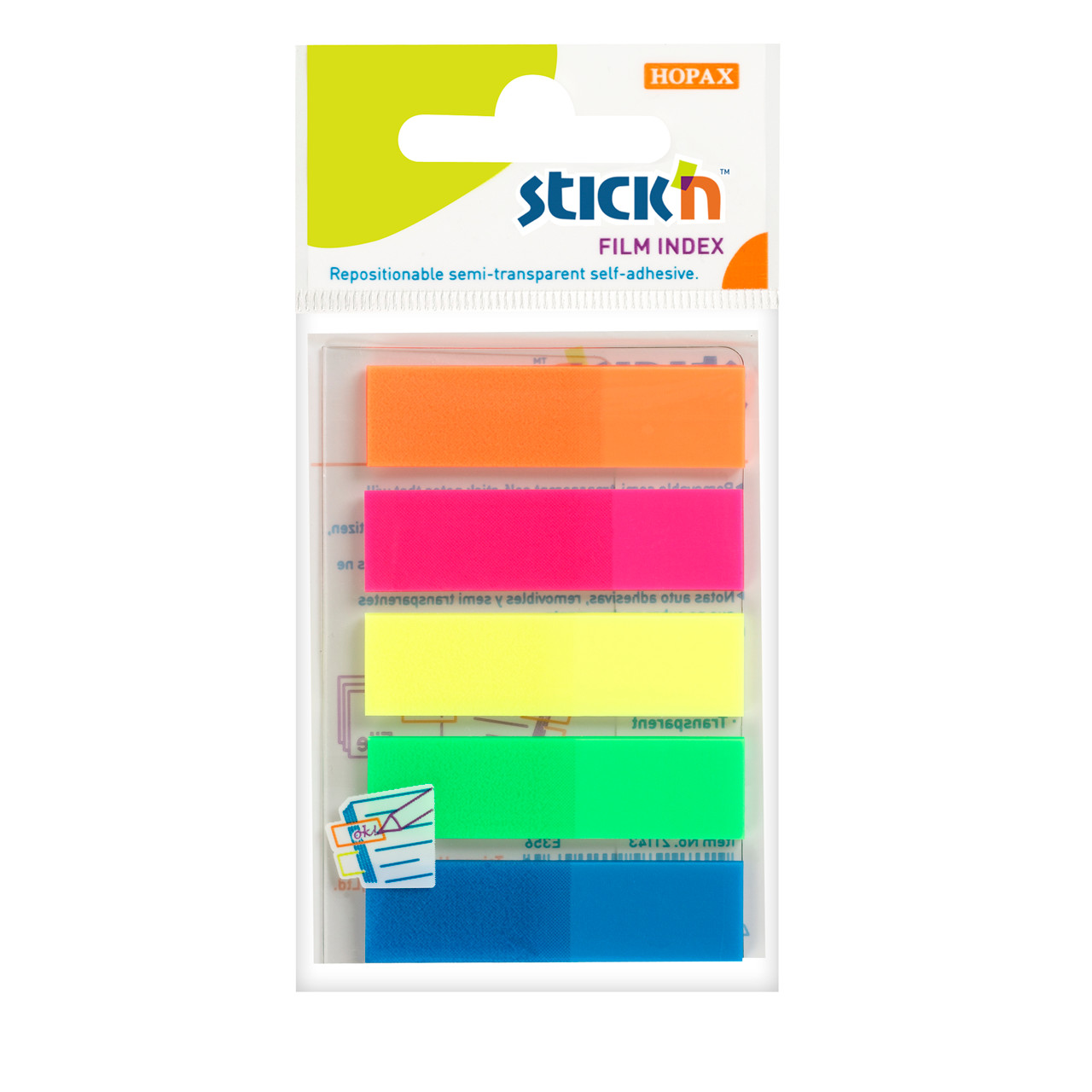 Indeksfaner Stick'N neon 45x12mm 5x25stk