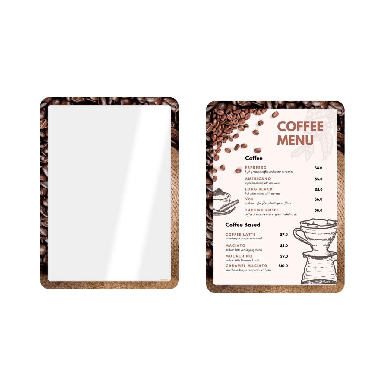 Skifteramme Securit A4 Coffee