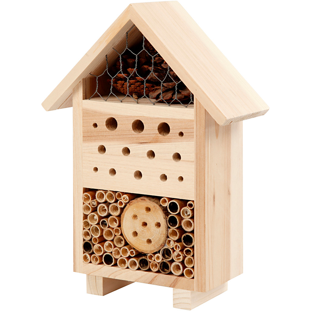 Insekthotel højde 26,1 cm bredde 18,4 cm fyr | dybde 9,2 cm