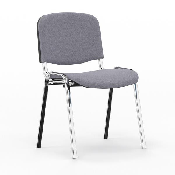 Iso stol, Grå med krom stoleben