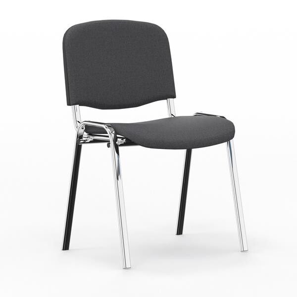 Iso stol, Mørk grå med krom stoleben