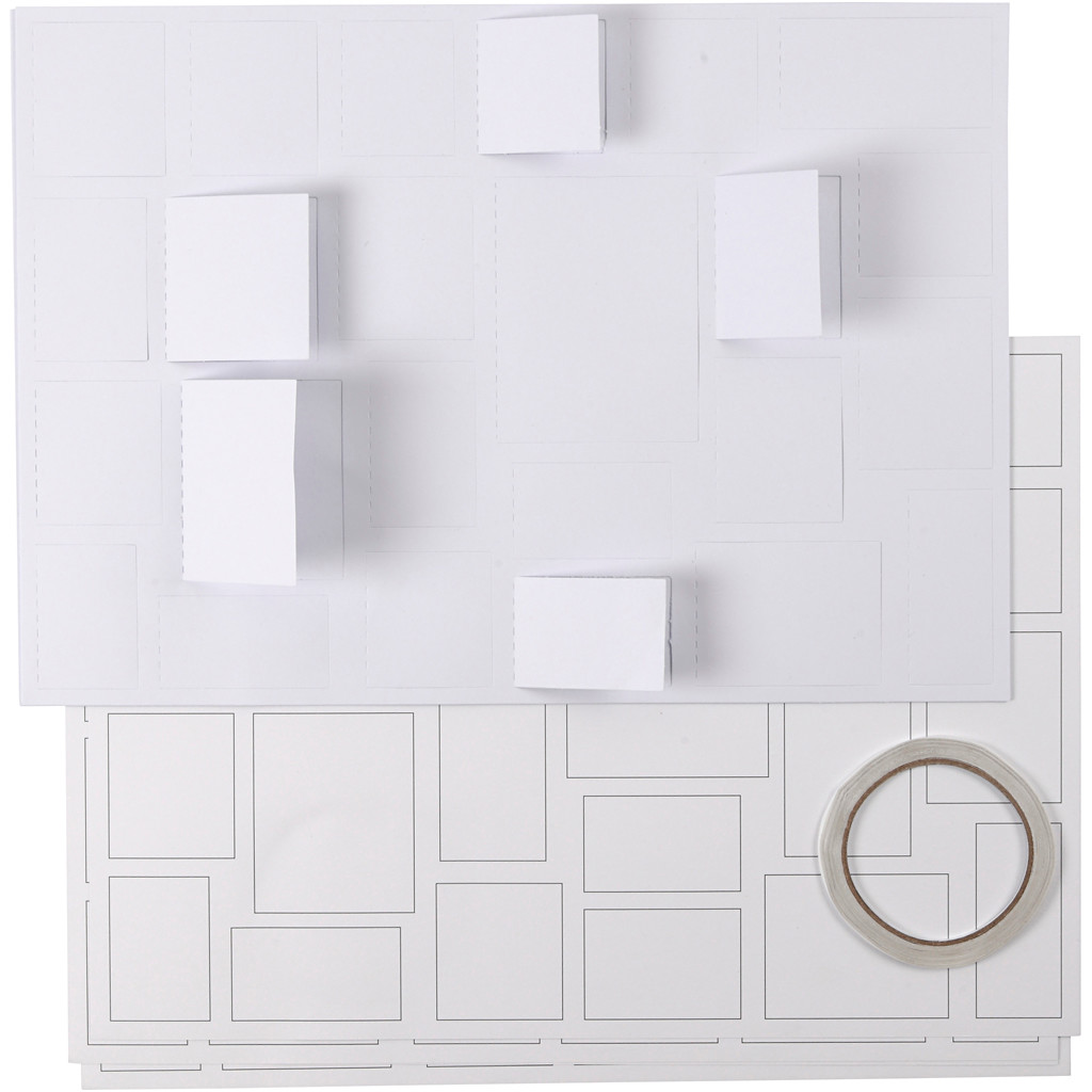 Julekalender uden print str. 30 x 42 cm - 5 stk