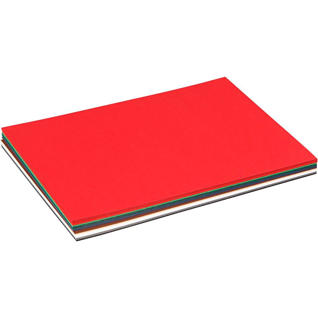 Julekarton A5 150 x 210 mm 180 gram assorteret farver | 60 ark