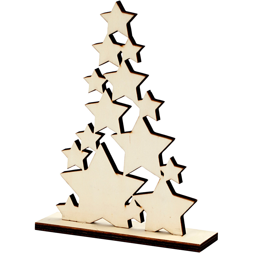Julestjerner som juletræ - H19,6 cm B14,9 cm D4 cm