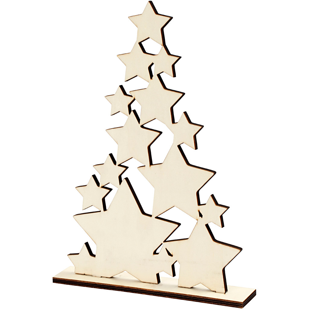Julestjerner som juletræ - H29,8 cm B21,5 cm D4 cm