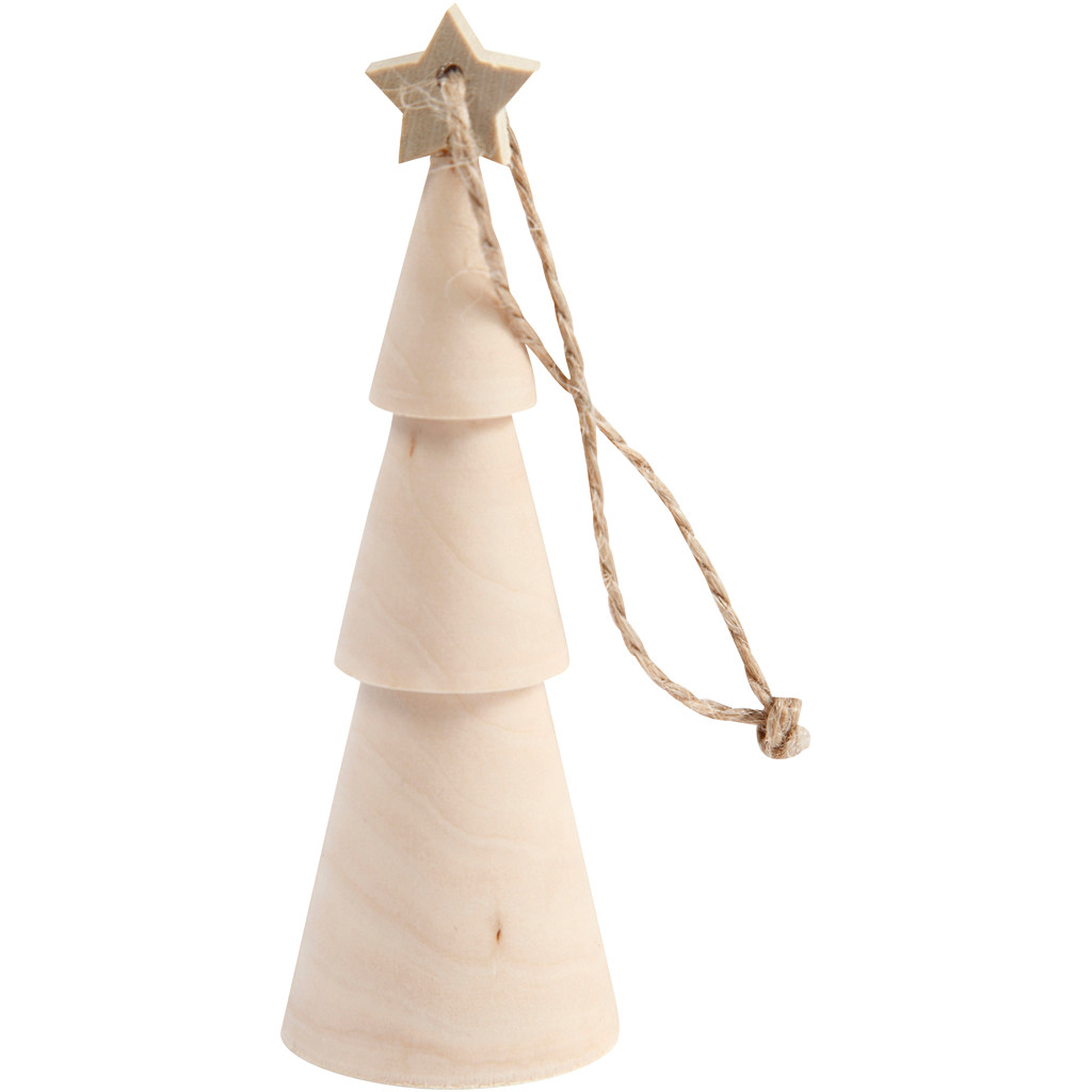 Træ juletræ i birk H9 cm - 1 stk