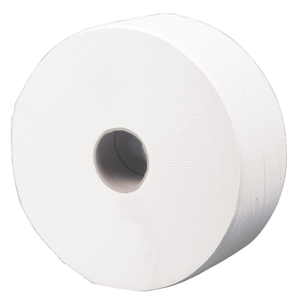 Jumborulle Abena Care-Ness Classic - 2-lags - Midi - 360 m x 9,5 cm - Ø27 cm - Hvid - 6 ruller