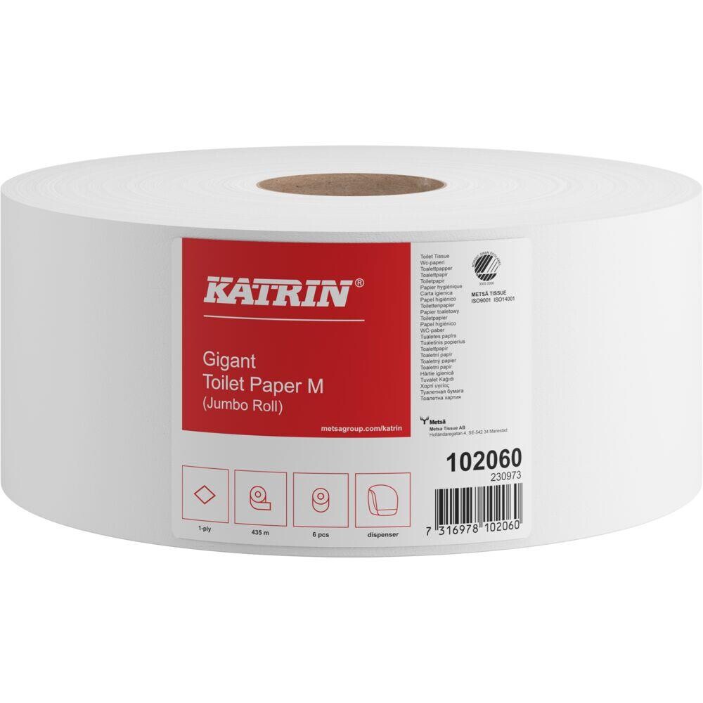 Jumborulle, Katrin 102060 Basic, 1-lags, hylse, 60 mm, natur, maxi | 435 meter - 6 stk