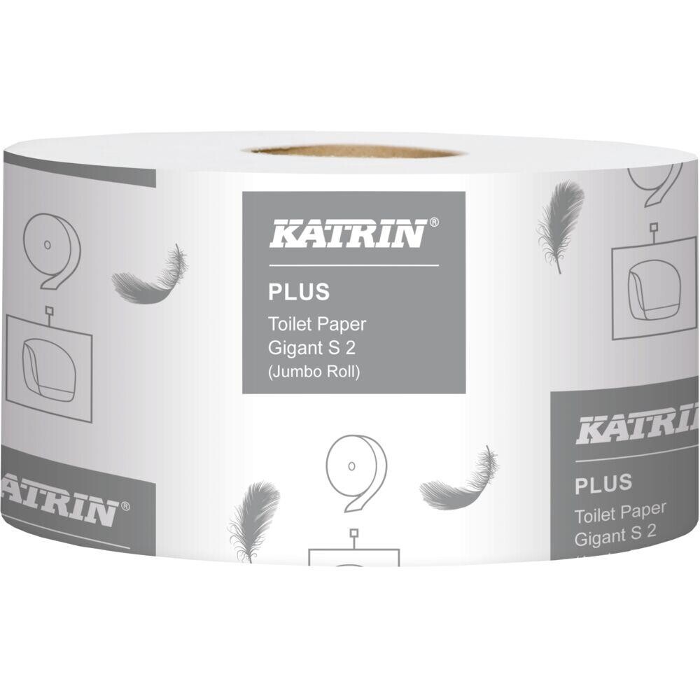 Jumborulle, Katrin 108925 Plus, 2-lags, hylse, 60mm, mini, 160m, hvid, 1280 ark - 12 stk