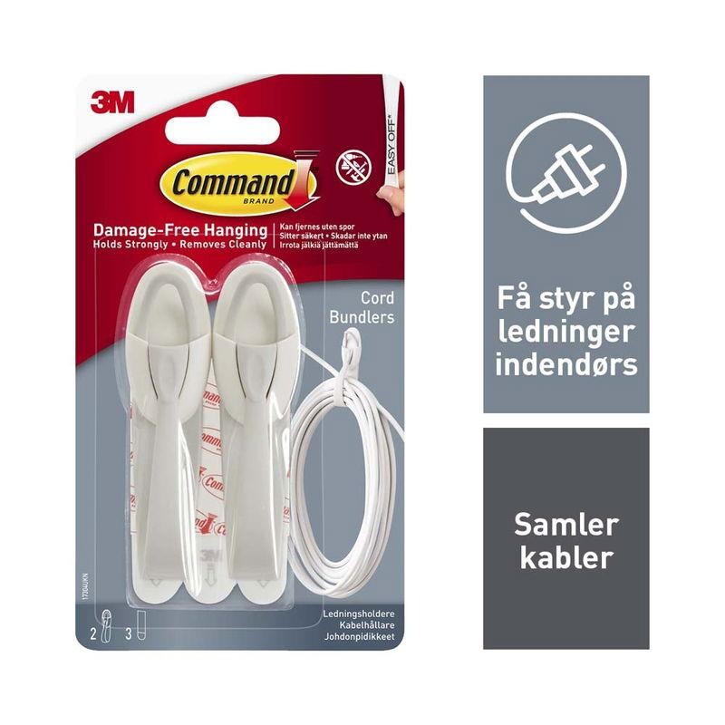 Kabelholdere 3M Command hvid 17304