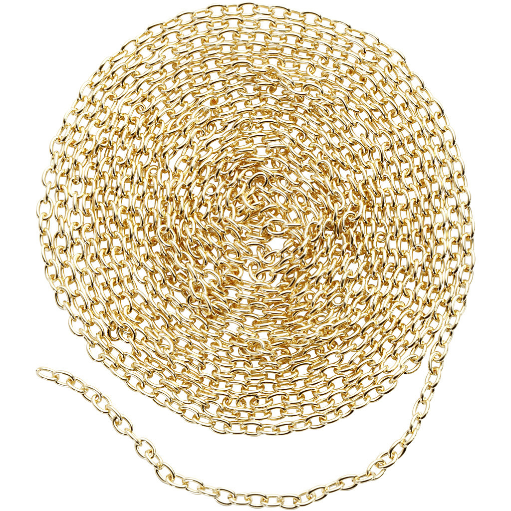Kæde - Forgyldt metal - 2 mm - 2 m