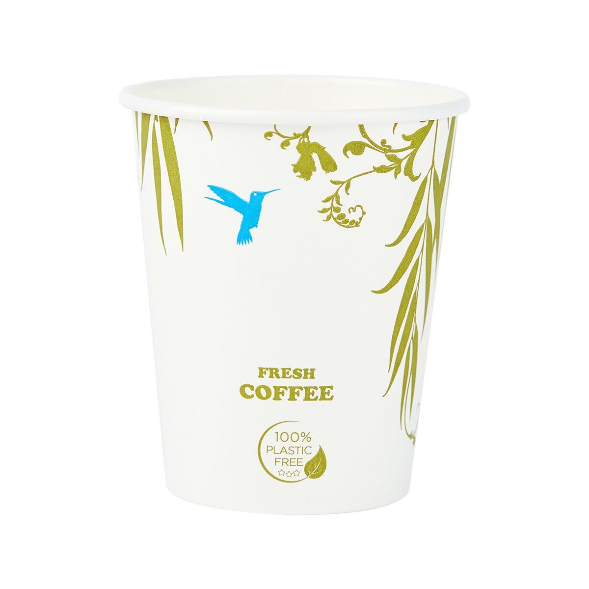 Kaffekopper 8 oz plastfri miljøkop single wall 1000stk pr. kar