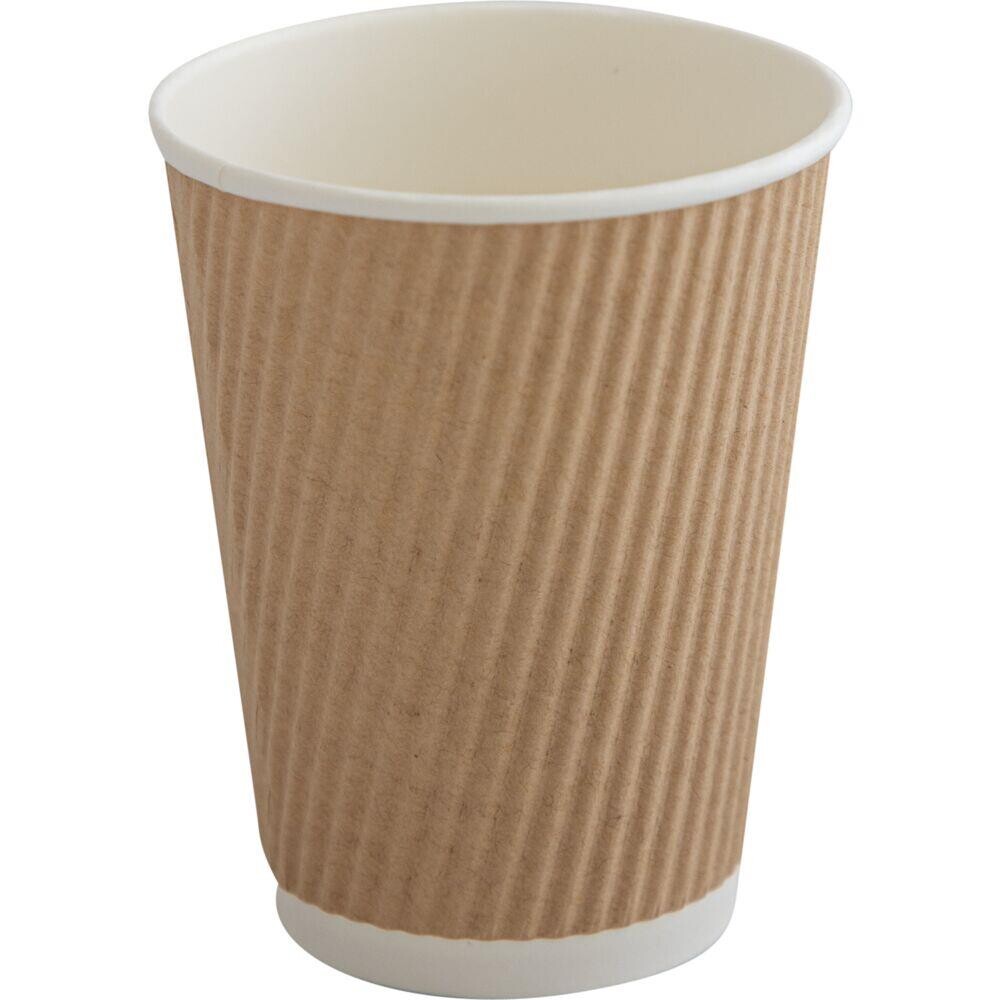 Kaffebæger - ABENA Gastro - 360 ml - Ø9 cm - Brun - Ripple wall - 500 stk