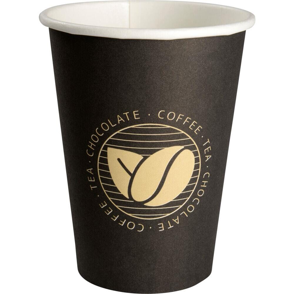 Kaffebæger Beans, ABENA Gastro, 11,2cm, Ø9cm, 360 ml, sort, pap/PE - 1000 stk